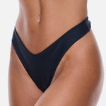 Strapless Cheeky Set - Jet Black, bottom front detail