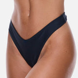 Strapless Cheeky Set - Jet Black, bottom front detail