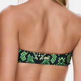 Strapless Cheeky Set - Black Mamba, top back detail