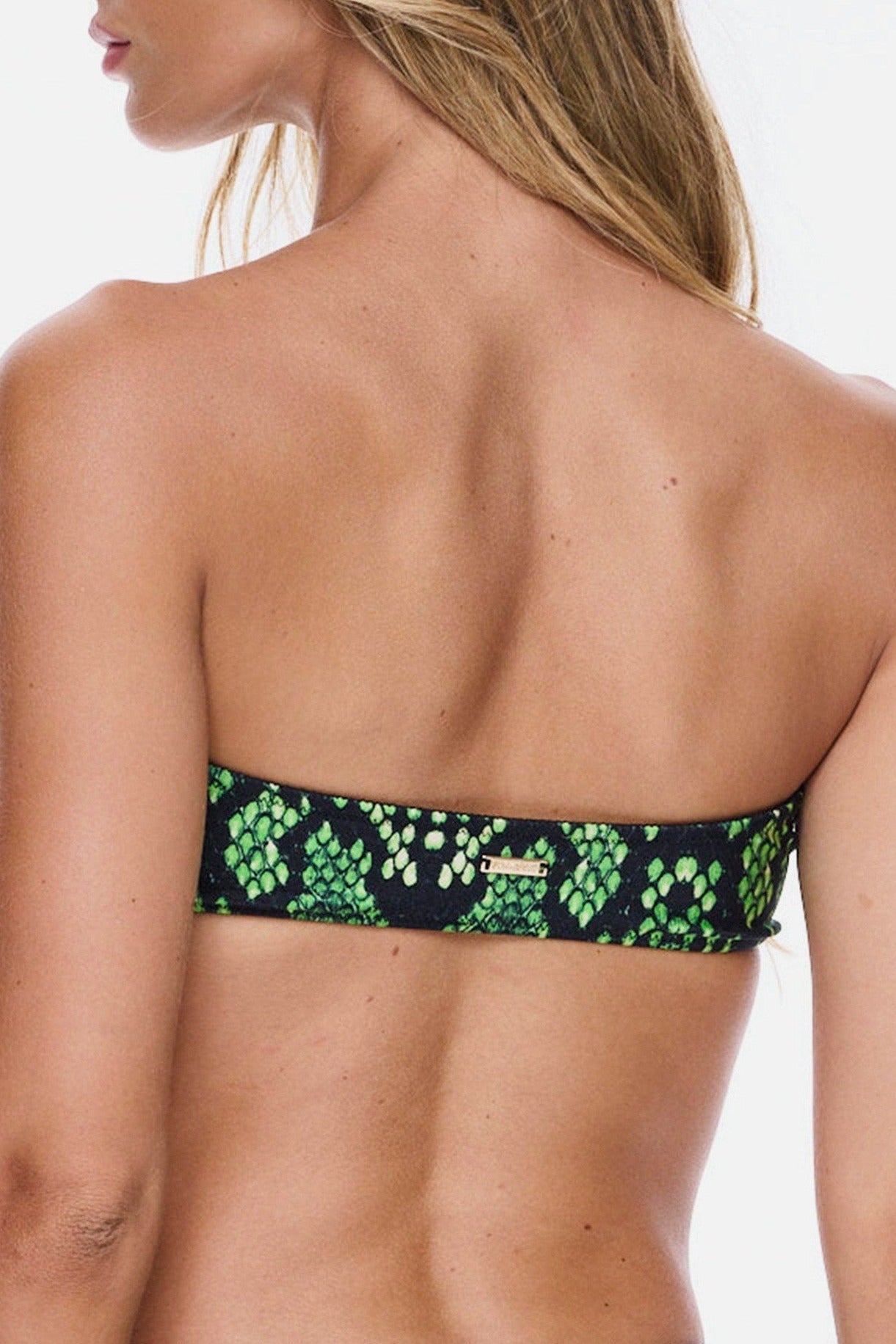Strapless Cheeky Set - Black Mamba, top back detail