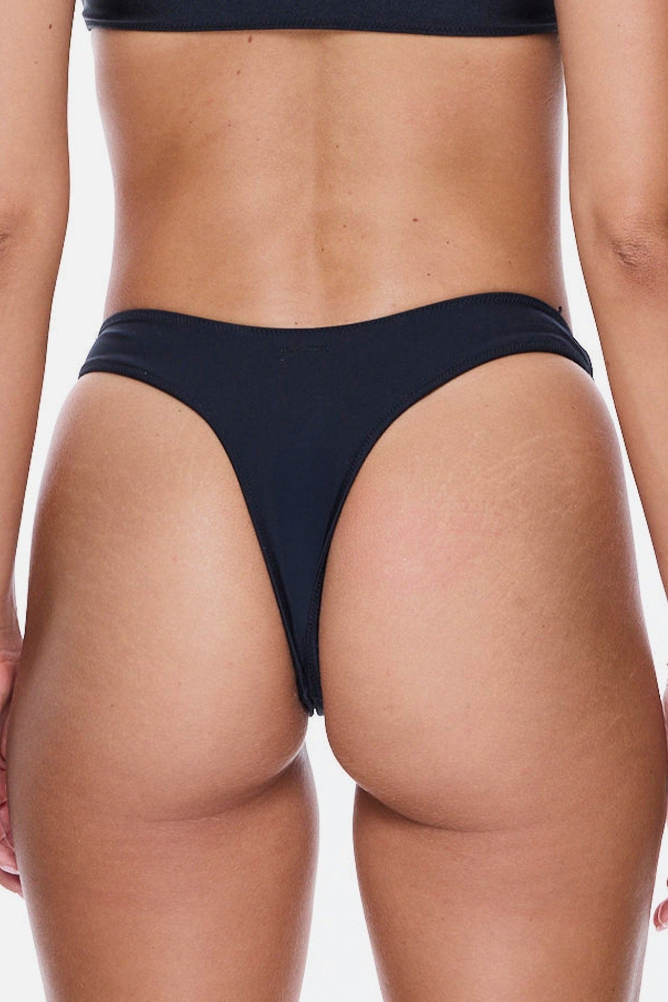 Strapless Cheeky Set - Jet Black, bottom back detail