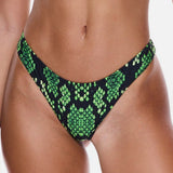 Strapless Cheeky Set - Black Mamba, bottom front detail